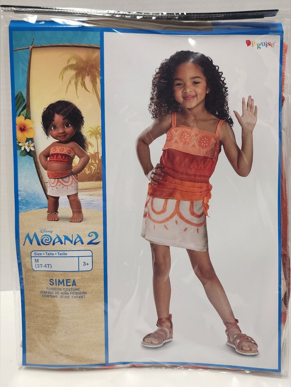 M (3T-4T) Simea Disney Moana 2 Toddler Costume Dress Stretch Disguise New